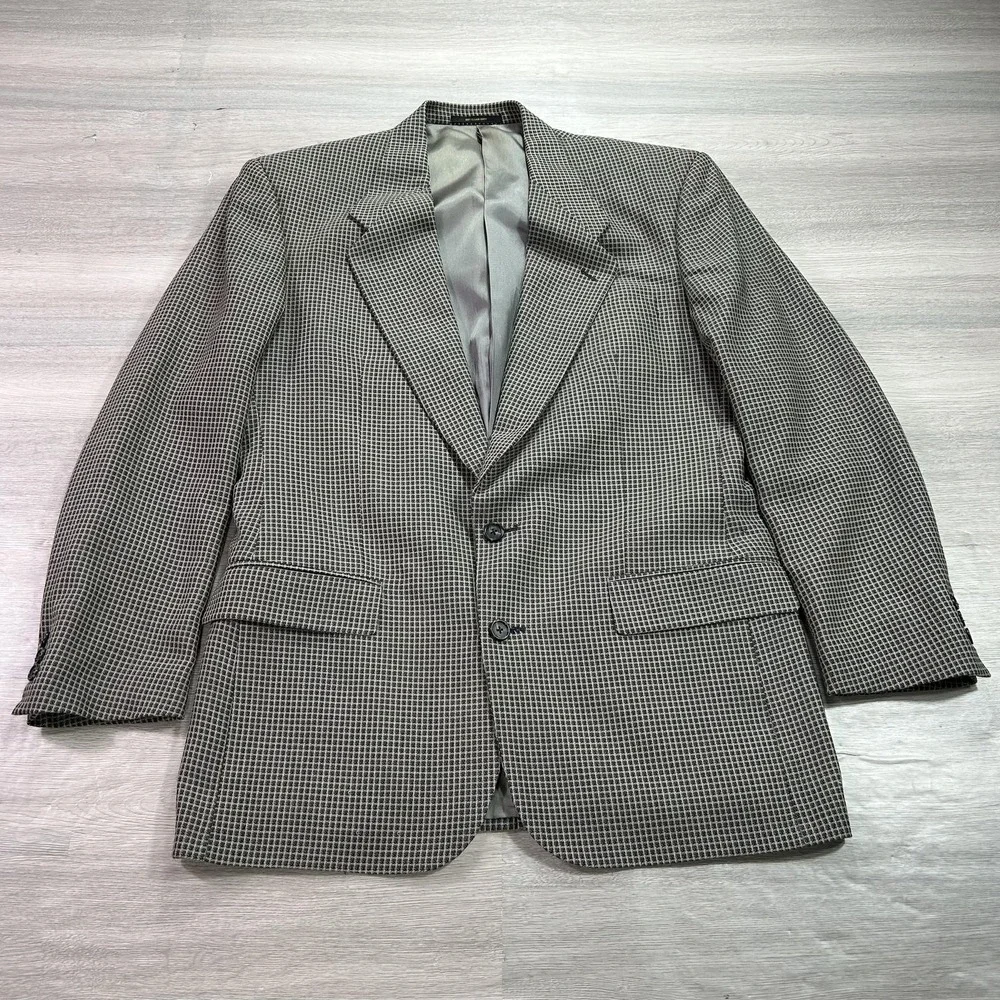 Givenchy Blazer Mens 42R Brown Black Checkered Plaid Sport Coat Jacket